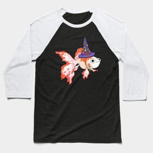 Cute Goldfish Wizard Baseball T-Shirt